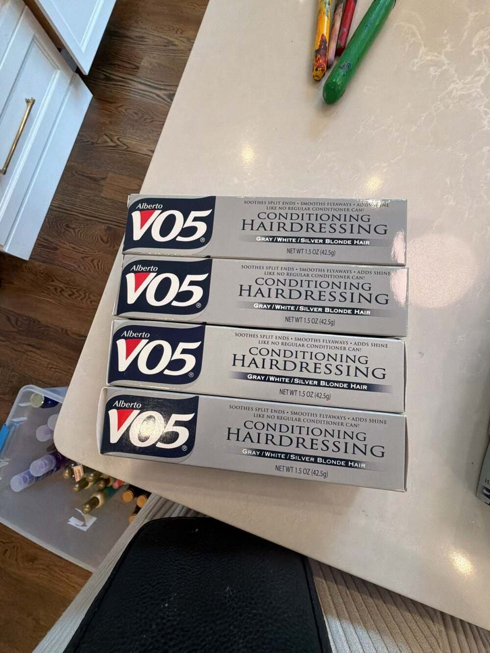 Lot 4Alberto VO5 Conditioning Hairdressing Gray/White/Silver Blonde Hair 1.5 oz